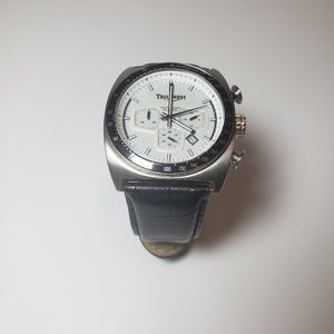 Triumph Motorcycle Leather Adjustable Band Watch